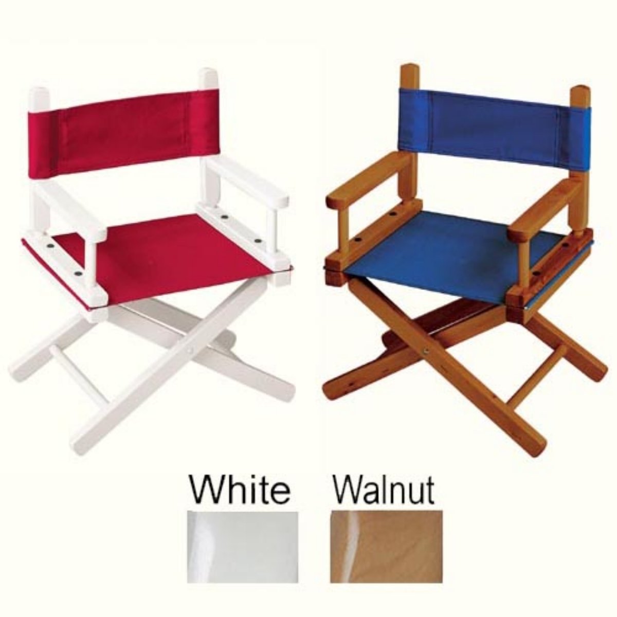 Walnut Frame w//Blue Canvas Gold Medal Toddlers Directors Chair