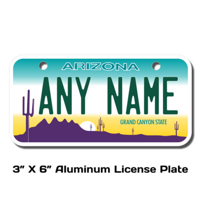 Personalized Arizona License Plate size 3" X 6" Aluminum Thumbnail