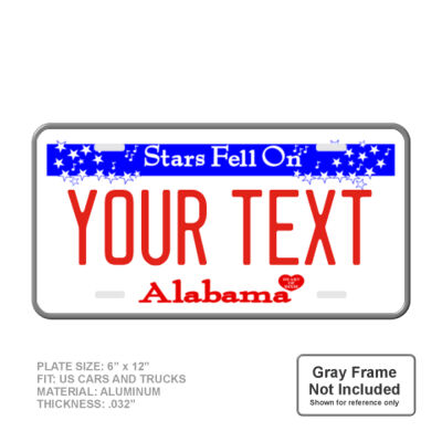 Alabama Full Size 6" X 12" Personalized Novelty License Plate Thumbnail