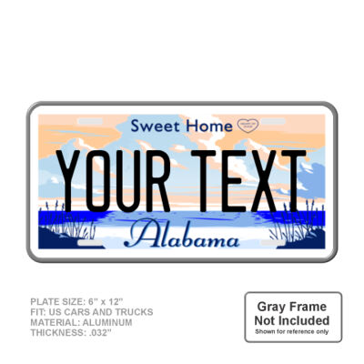 Alabama Full Size 6" X 12" Personalized Novelty License Plate Thumbnail