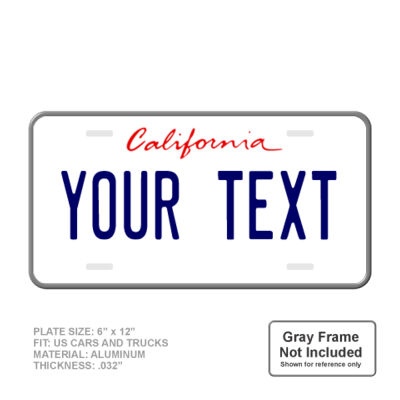 California Full Size 6" X 12" Personalized Novelty License Plate Thumbnail