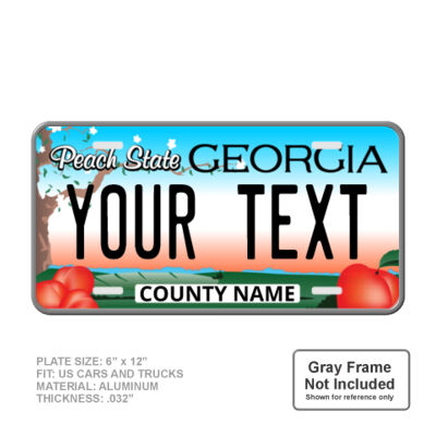 Georgia Personalized Full Size 6" X 12" Personalized Novelty License Plate Thumbnail
