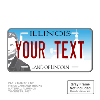 Illinois Personalized Full Size 6" X 12" Personalized Novelty License Plate Thumbnail