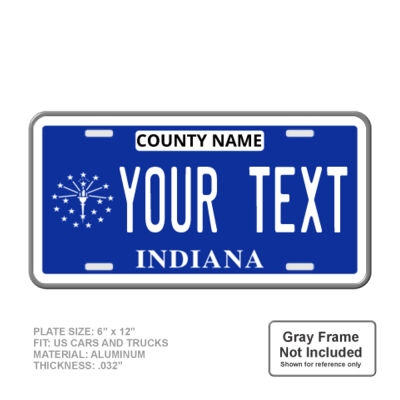 Indiana Personalized Full Size 6" X 12" Personalized Novelty License Plate Thumbnail