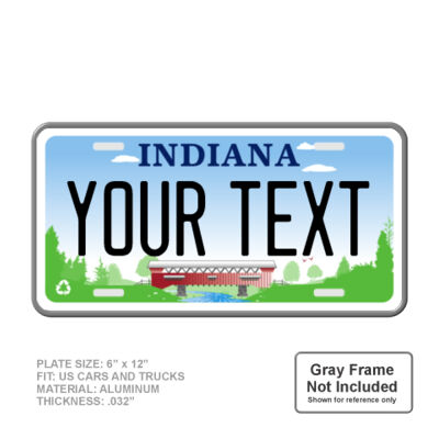 Indiana Personalized Full Size 6" X 12" Personalized Novelty License Plate Thumbnail
