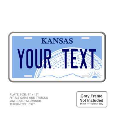 Kansas Personalized Full Size 6" X 12" Personalized Novelty License Plate Thumbnail
