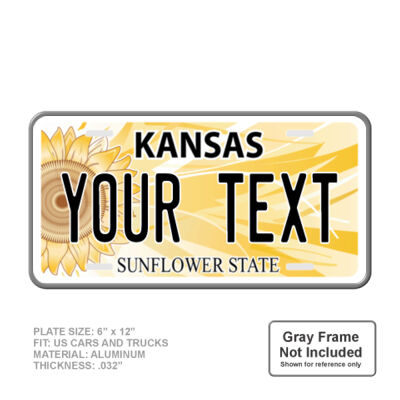 Kansas Personalized Full Size 6" X 12" Personalized Novelty License Plate Thumbnail