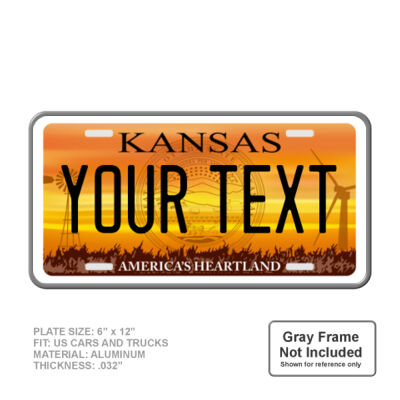 Kansas Personalized Full Size 6" X 12" Personalized Novelty License Plate Thumbnail