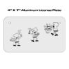 4 X 7 Aluminum License Plate  Thumbnail