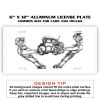 6 X 12 Full Size Aluminum License Plate for Cars and Trucks  Thumbnail