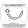 6 X 12 Full Size Aluminum License Plate for Cars and Trucks  Thumbnail