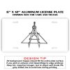 6 X 12 Full Size Aluminum License Plate for Cars and Trucks  Thumbnail