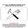 6 X 12 Full Size Aluminum License Plate for Cars and Trucks  Thumbnail