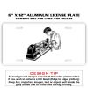6 X 12 Full Size Aluminum License Plate for Cars and Trucks  Thumbnail
