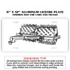 6 X 12 Full Size Aluminum License Plate for Cars and Trucks  Thumbnail