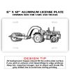6 X 12 Full Size Aluminum License Plate for Cars and Trucks  Thumbnail