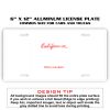 6 X 12 Full Size Aluminum License Plate for Cars and Trucks  Thumbnail