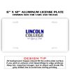 6 X 12 Full Size Aluminum License Plate for Cars and Trucks  Thumbnail