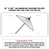 6 X 12 Full Size Aluminum License Plate for Cars and Trucks  Thumbnail